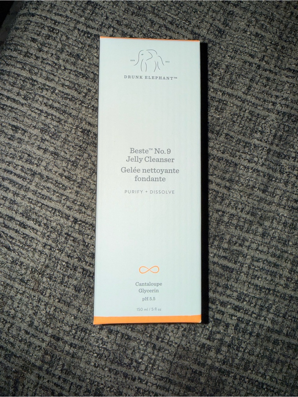 Drunk Elephant Beste No.9 Jelly Cleanser – White with Orange Accents